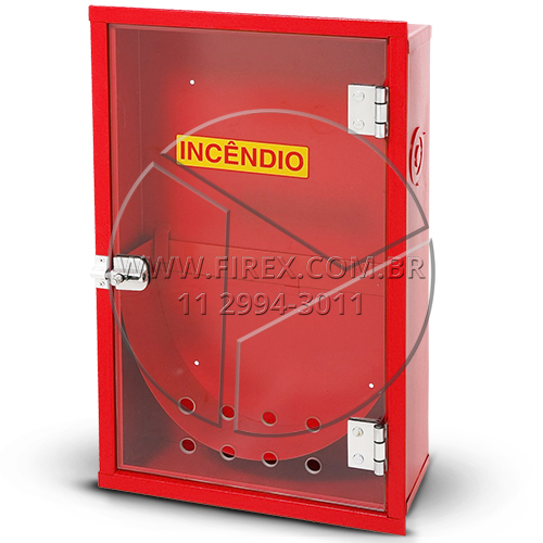 ABRIGO PARA MANGUEIRA DE INCÊNDIO (HIDRANTE) EMBUTIR 90X60X30 CM PORTA EM VIDRO :: Abrigo para Mangueira (Hidrante) em Chapa de Aço Embutir com Porta em Vidro 90x60x30 cm - FOTO 1