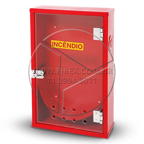 ABRIGO PARA MANGUEIRA DE INCÊNDIO (HIDRANTE) SOBREPOR 90X80X17 CM PORTA EM VIDRO :: Abrigo para Mangueira (Hidrante) em Chapa de Aço Sobrepor com Porta em Vidro 90x80x17 cm - FOTO 1