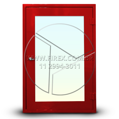 REQUADRO PARA ABRIGO DE MANGUEIRA 90X60 CM EM CHAPA DE AÇO PORTA EM VIDRO :: Requadro para Abrigo de Mangueira em Chapa de Aço 90x60 cm Com Porta em Vidro - FOTO 1