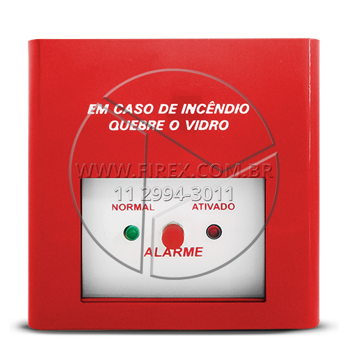 Acionador de alarme convencional quebra vidro :: Acionador de Alarme de Incêndio Quebra Vidro - FOTO 1