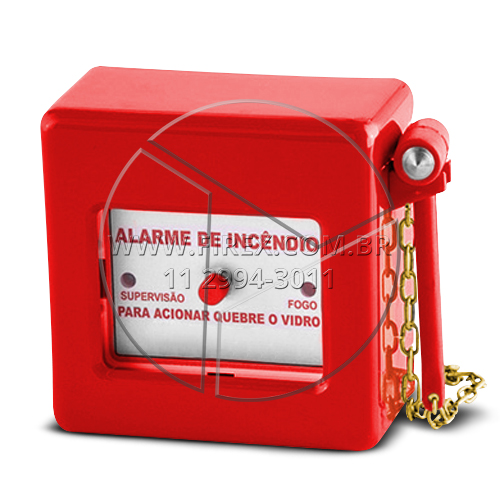 Acionador manual quebra vidro endereçável FIREAM.E :: Acionador de Alarme Endereçável Quebra Vidro - FIREAM.E - FOTO 1