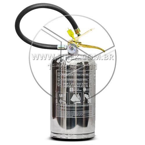 Extintor de Incêndio Portátil de Pó Químico Seco em Aço Inox - 4 kg ABC :: Extintor de Incêndio Portátil de Pó Químico Seco em Aço Inox - 4 kg ABC - FOTO 1