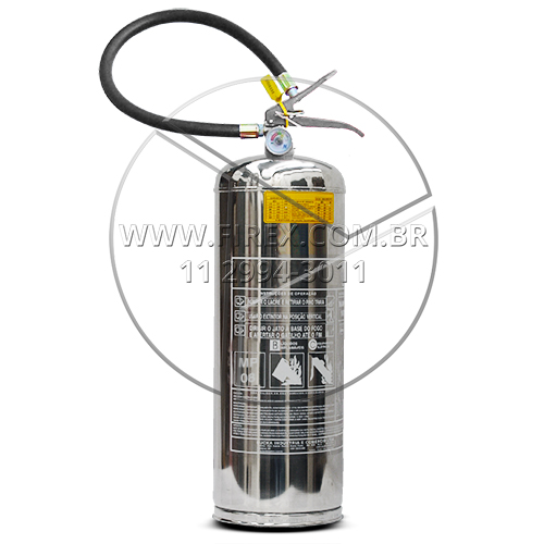 Extintor de Incêndio Portátil de Pó Químico Seco em Aço Inox - 8 kg ABC
