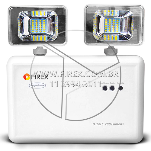 Bloco de iluminação de emergência a prova de tempo, com grau de proteção IP65. 1200 Lumens :: Bloco de Iluminação de Emergência à Prova de Tempo IP65 1200 Lumens SG - FOTO 1