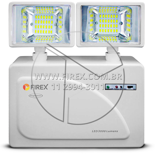 Bloco de Iluminação de Emergência com 3.000 lumens e dois faróis. :: Bloco de Iluminação de Emergência 3000 Lumens SG - FOTO 1