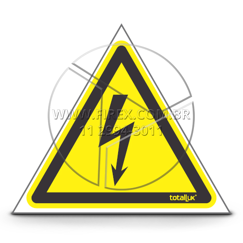 Placa De Sinalização Cuidado, Risco De Choque Elétrico - A5 :: Placa De Sinalização Cuidado, Risco De Choque Elétrico - A5 - FOTO 1