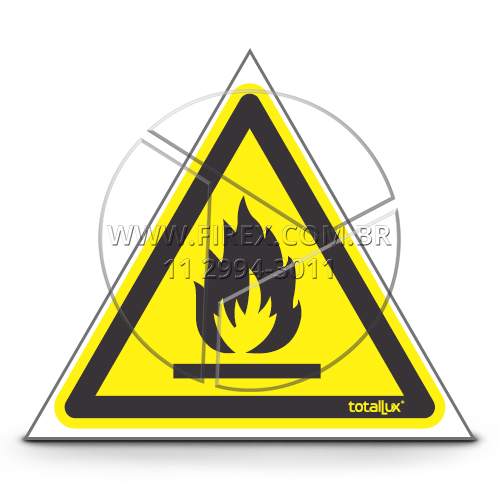 Placa De Sinalização Cuidado, Risco De Incêndio - A2 :: Placa De Sinalização Cuidado, Risco De Incêndio - A2 - FOTO 1
