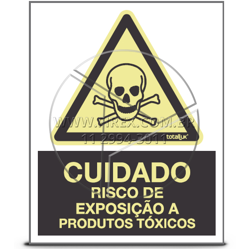 Placa de Sinalização Perigo Armazenamento de Produto Tóxico