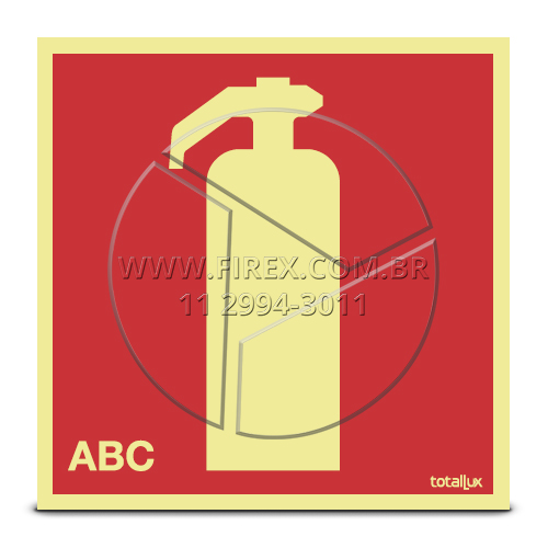 Placa Extintor de Incêndio Pó Químico - E5ABC :: Placa Extintor de Incêndio Pó Químico - E5ABC - FOTO 1