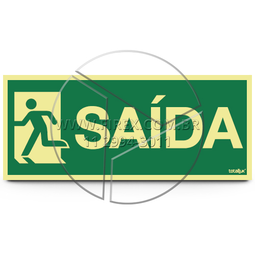 Sinalização Rota De Fuga Saida Para Esquerda Boneco - S14 E :: Sinalização Rota De Fuga Saida Para Esquerda Boneco - S14 E - FOTO 1