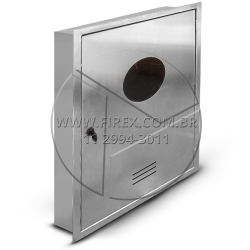 ABRIGO PARA MANGUEIRA DE INCÊNDIO (HIDRANTE) EMBUTIR EM AÇO INOX 90X80X17 CM Orçamento: Abrigo para Mangueira (Hidrante) em Aço Inox de Embutir 90x80x17 cm