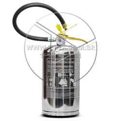 Extintor de Incêndio Portátil de Pó Químico Seco em Aço Inox - 4 kg ABC