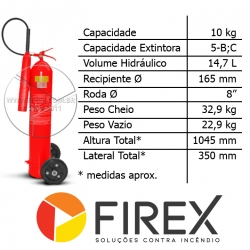 Extintor Sobre Rodas de Dióxido de Carbono (CO²) 10kg :: Extintor Sobre Rodas de Dióxido de Carbono (CO²) 10kg - FOTO 2