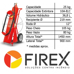 Extintor Sobre Rodas de Dióxido de Carbono (CO²) 25kg :: Extintor Sobre Rodas de Dióxido de Carbono (CO²) 25kg - FOTO 2