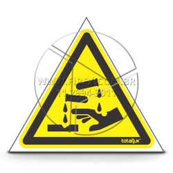 Placa De Sinalização Cuidado, Risco De Corrosão - A4