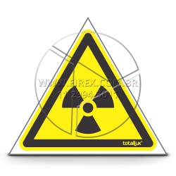 Placa De Sinalização Cuidado, Risco De Radiação - A6