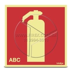Placa Extintor de Incêndio Pó Químico - E5ABC