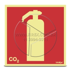 Placa Extintor de Incêndio CO2 - E5C