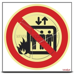 Placa Proibido Utilizar Elevador Em Caso De Incêndio - P4 - Fotoluminescente