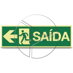 Placa de Sinalização Rota De Fuga Saida Boneco Para Esquerda - S13 E Orçamento: Sinalização Rota De Fuga Saida Boneco Para Esquerda - S13 E