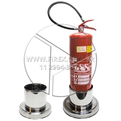 Suporte Para Extintor Em Aço Inox Modelo Cartola Grande :: Suporte Para Extintor Em Aço Inox Modelo Cartola Grande - FOTO 2